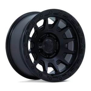 FUEL FC884 FORTRESS 17X9 6 ET-12 MATTE BLACK W GLOSS BLACK LIP A1
